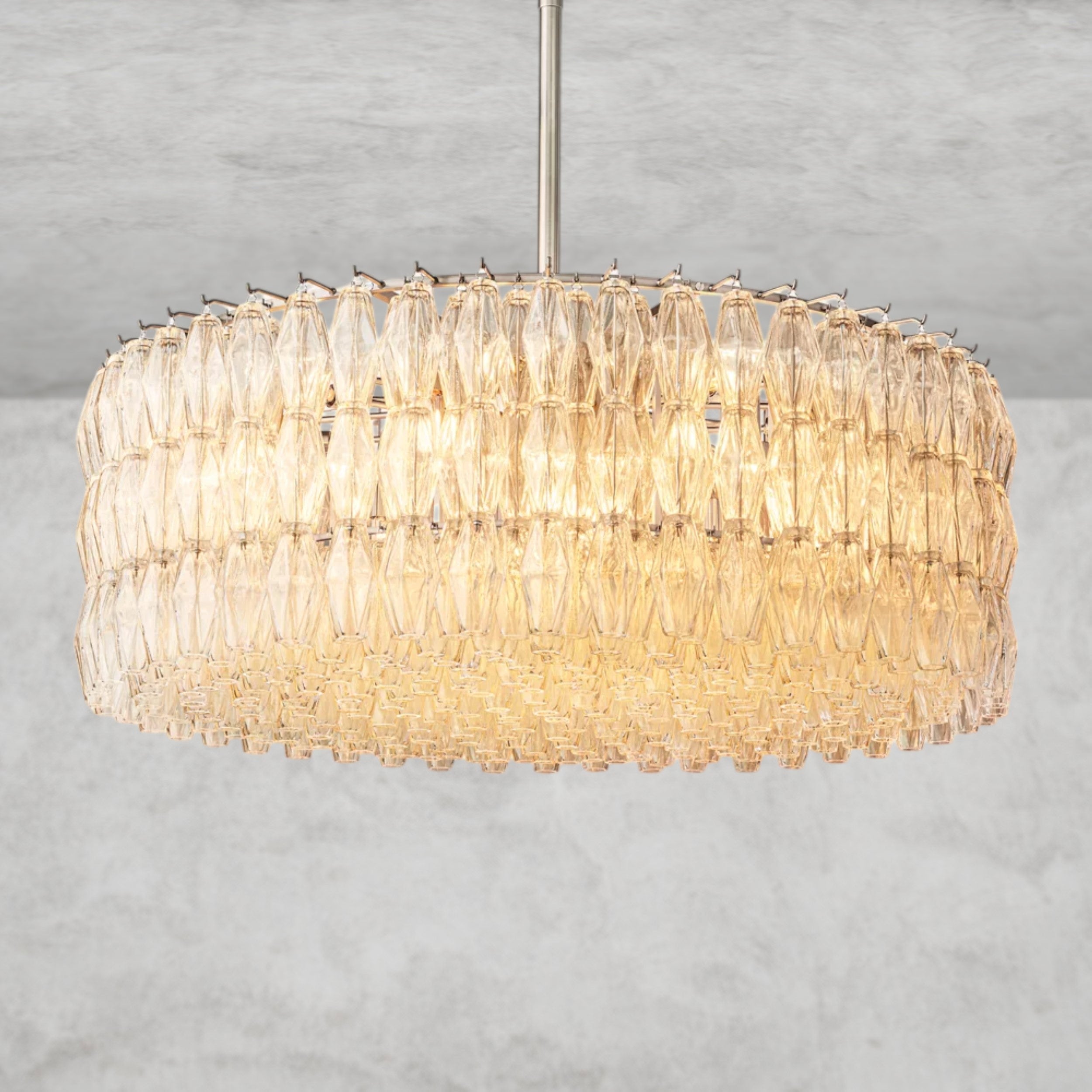 CHIARA CLEAR/ SMOKE GLASS ROUND CHANDELIER 37", 47", 62"